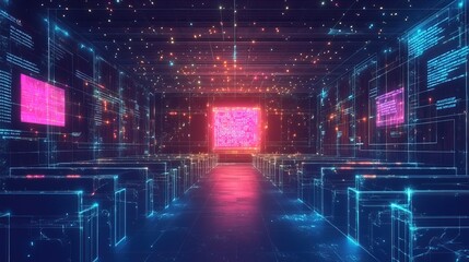 Fototapeta premium Abstract low poly wireframe of a digital modern education concept
