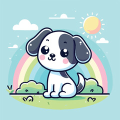 logo cute dog, vector, illustration