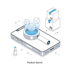 Product Search Isometric stock illustration. EPS File stock illustration