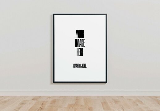 Empty Art Gallery Room Poster Mockup With Generative AI