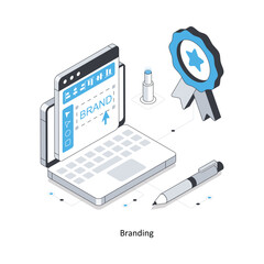 Branding Isometric stock illustration. EPS File stock illustration