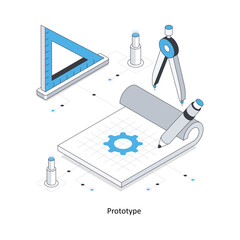 Prototype Isometric stock illustration. EPS File stock illustration