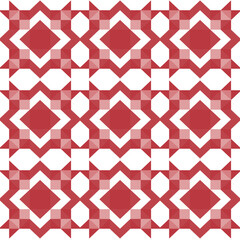Seamless vector pattern with ceramic flower tiles in vintage style.