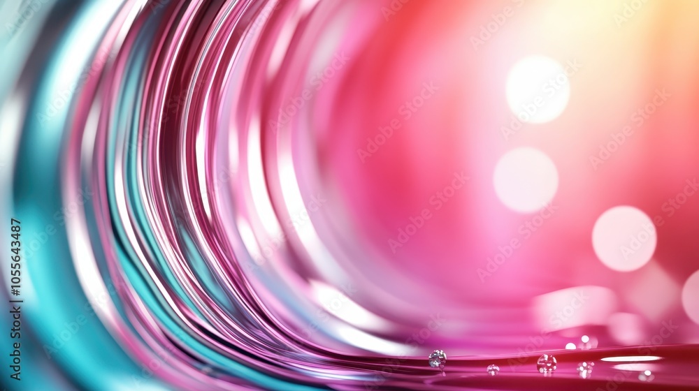 Poster a mesmerizing abstract swirl creates dynamic movement through waves of vibrant neon colors with drop