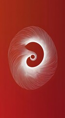 Spiral, White Shapes on Red Background, Abstract Image, Texture, Pattern Background, Wallpaper, Cover and Screen of Smartphone, PC, Laptop, 9:16 and 16:9 Format