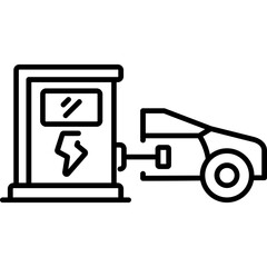 Fototapeta premium Electric Vehicle Charging Icon