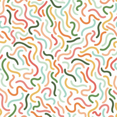 Colorful abstract squiggles seamless pattern