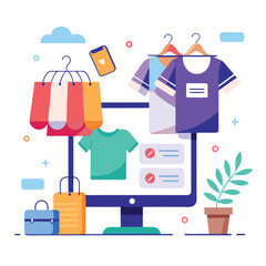 Ecommerce Online Shopping Concept Vector Illustration