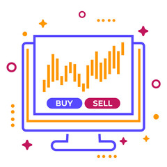 trading, forex and stock market icon
