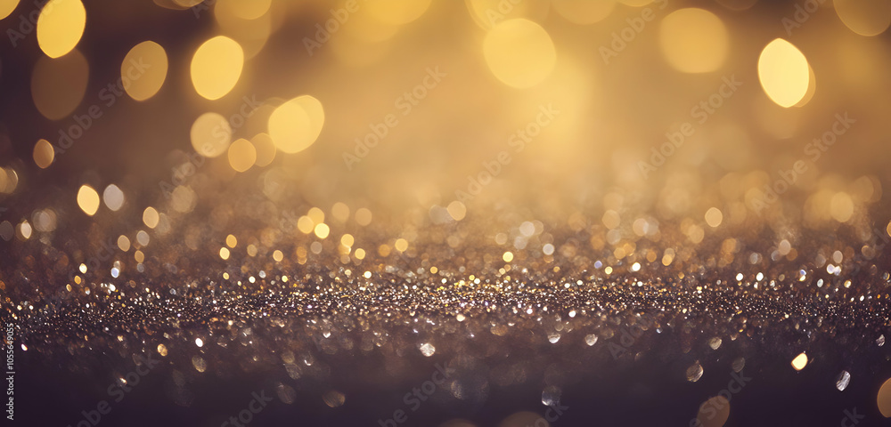 Poster a shimmering background of golden bokeh lights, creating a festive and elegant atmosphere.