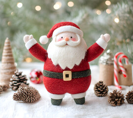 Festive Santa Claus in Winter Wonderland – Christmas Holiday Decor