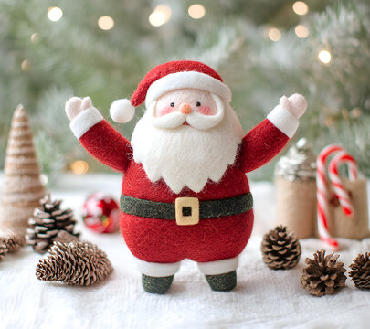 Festive Santa Claus in Winter Wonderland &ndash; Christmas Holiday Decor