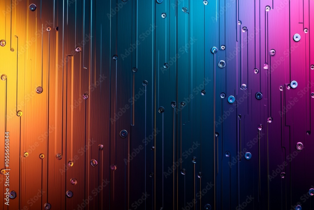 Poster abstract design featuring vibrant colors and vertical lines, creating a dynamic, visually appealing 