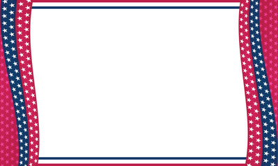 Festive Frame Decorated With Red, White, and Blue Stars for Celebrating National Holidays or Events