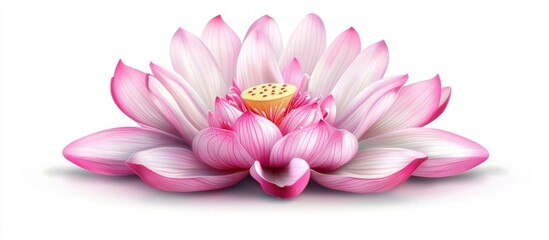 Obraz premium Beautiful Pink Lotus Flower Isolated On White Background
