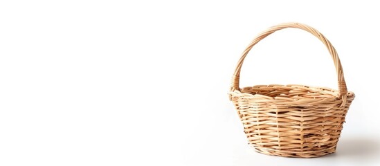 Obraz premium Empty Basket Wicker Isolated On White Background