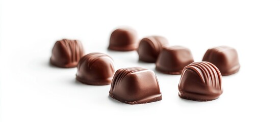 Fototapeta premium Chocolate Candies Isolated On White Background