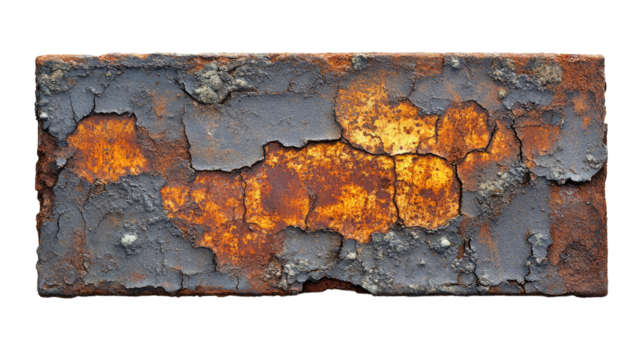 rusty metal texture on white background