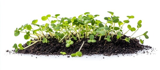 Sprout With Soil Isolated Over White Background