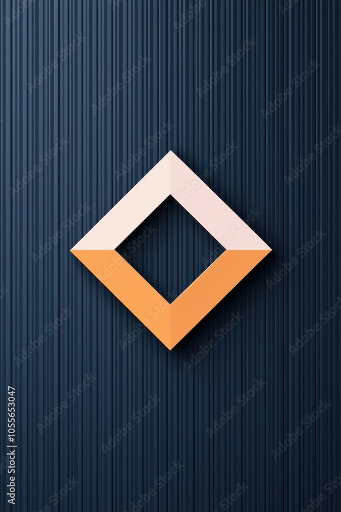 Poster geometric abstract design featuring a stylized diamond shape with a modern color palette against a t