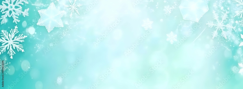 Aufkleber a serene winter background with snowflakes and a soft bokeh effect.