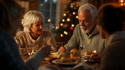 Festive Family Gathering: Capturing Warmth, Food, and Conversation in a Cozy Atmosphere