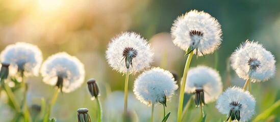 Obraz premium Fluffy Buds Blooming Wildflower Stock Image