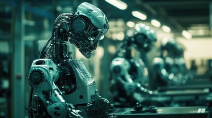 Fototapeta premium Automated industrial manufacturing technology for streamlined production processes