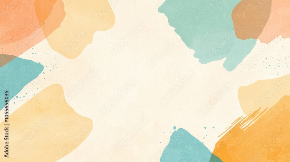 Poster colorful abstract background with large brush strokes blending soft hues, perfect for creating vibra