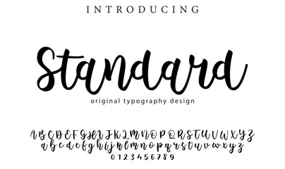 Standard Font Stylish brush painted an uppercase vector letters, alphabet, typeface