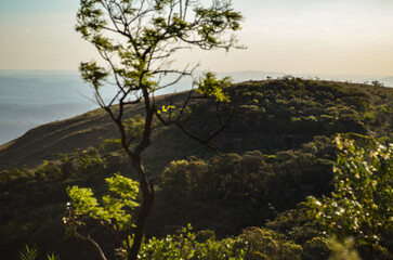 Sunset in the mountains of the state of Minas Gerais in Brazil