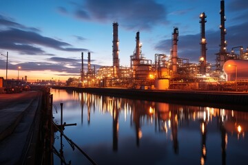 Fototapeta premium oil refinery at night