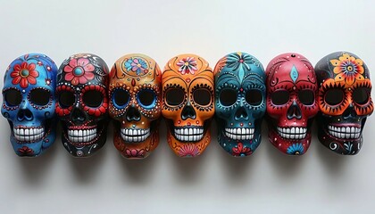 Step-by-step Day of the Dead face paint tutorial illustrations to help you create your own sugar skull makeup, makeup illustration, festive design, 