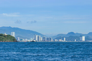 Fototapeta premium Nha Trang, a famous beautiful coastal tourist city in Khanh Hoa province, Central Vietnam