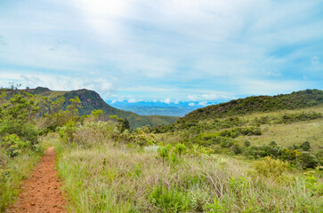 Fototapeta premium Beautiful mountains in the mountains of Minas Gerais, Brazil. The name is Serra da Calcada and it is next to the city of Belo Horizonte