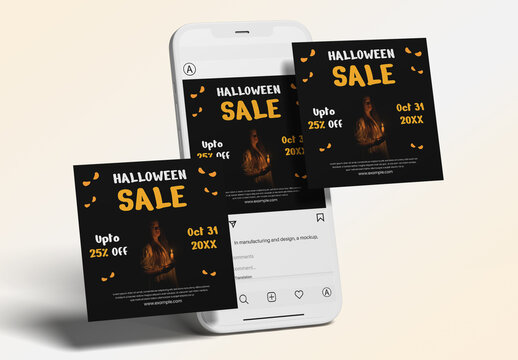 Halloween Social Media Post Design Layout
