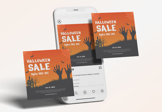 Halloween Social Media Post Design Template
