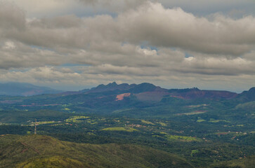 Fototapeta premium Beautiful mountains in the mountains of Minas Gerais, Brazil. The name is Serra da Calcada and it is next to the city of Belo Horizonte