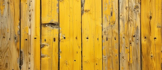 Fototapeta premium Wooden Boards Yellow Background
