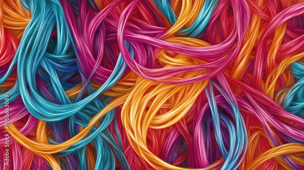 Poster background created from intertwined colored strings