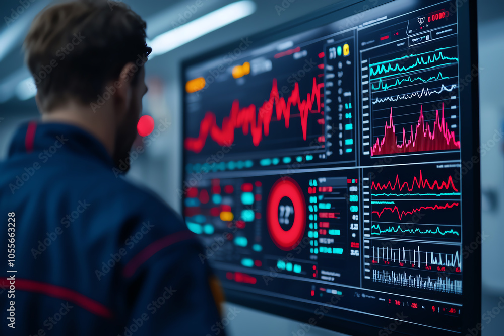 Poster digital screen showing value assessment charts, capturing insights on price trends and cost comparis