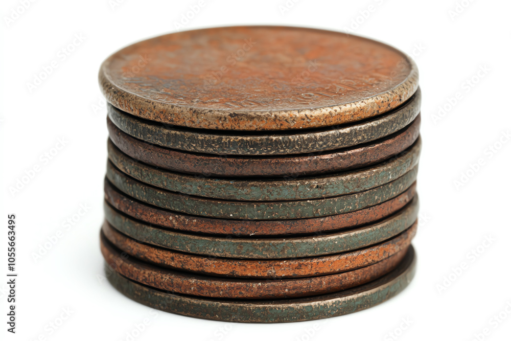 Poster coin stack with a line chart overlay, symbolizing the balance of cost assessment and value trends
