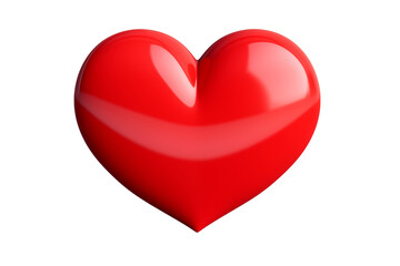 3D shiny red heart emoji symbolizing love and affection, perfect for romantic themes and celebrations on transparent background