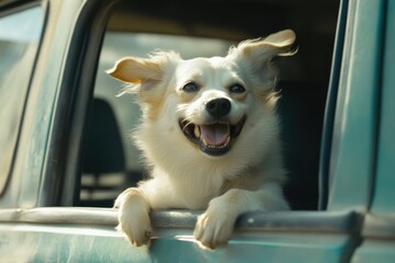 Joyful Puppy Riding with the Wind