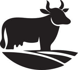 vector cow cartoon silhouette icon illustration isolated
