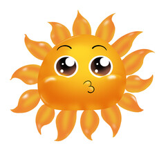 Cute baby sunon transparent background 