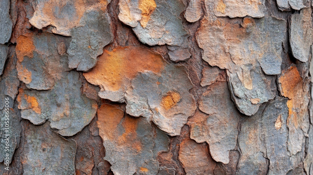 Aufkleber close up of weathered pine tree bark exhibiting a grunge texture an abstract natural backdrop suitab