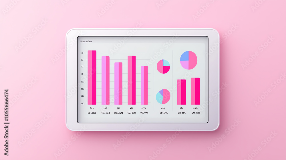 Poster financial dashboard with pie charts and bar graphs, emphasizing structured assessment of costs