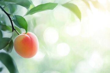 Artistic Presentation of a Peach Showcasing Its Sweetness