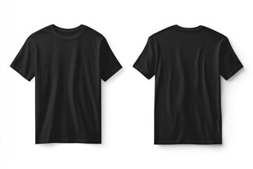 Minimalist Black T-Shirt Display on White Background